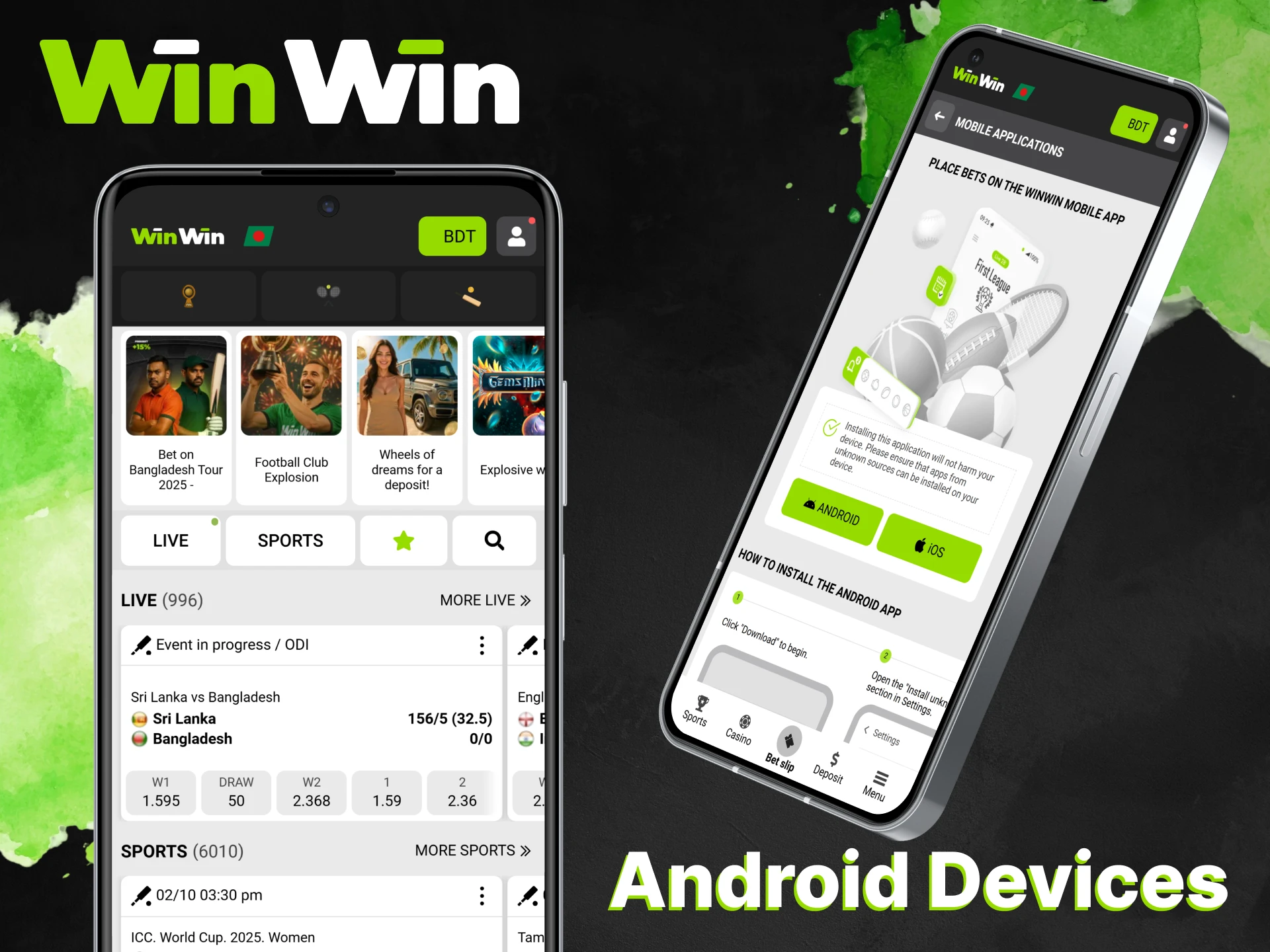 Check the list of Android devices compatible with the WinWin app.