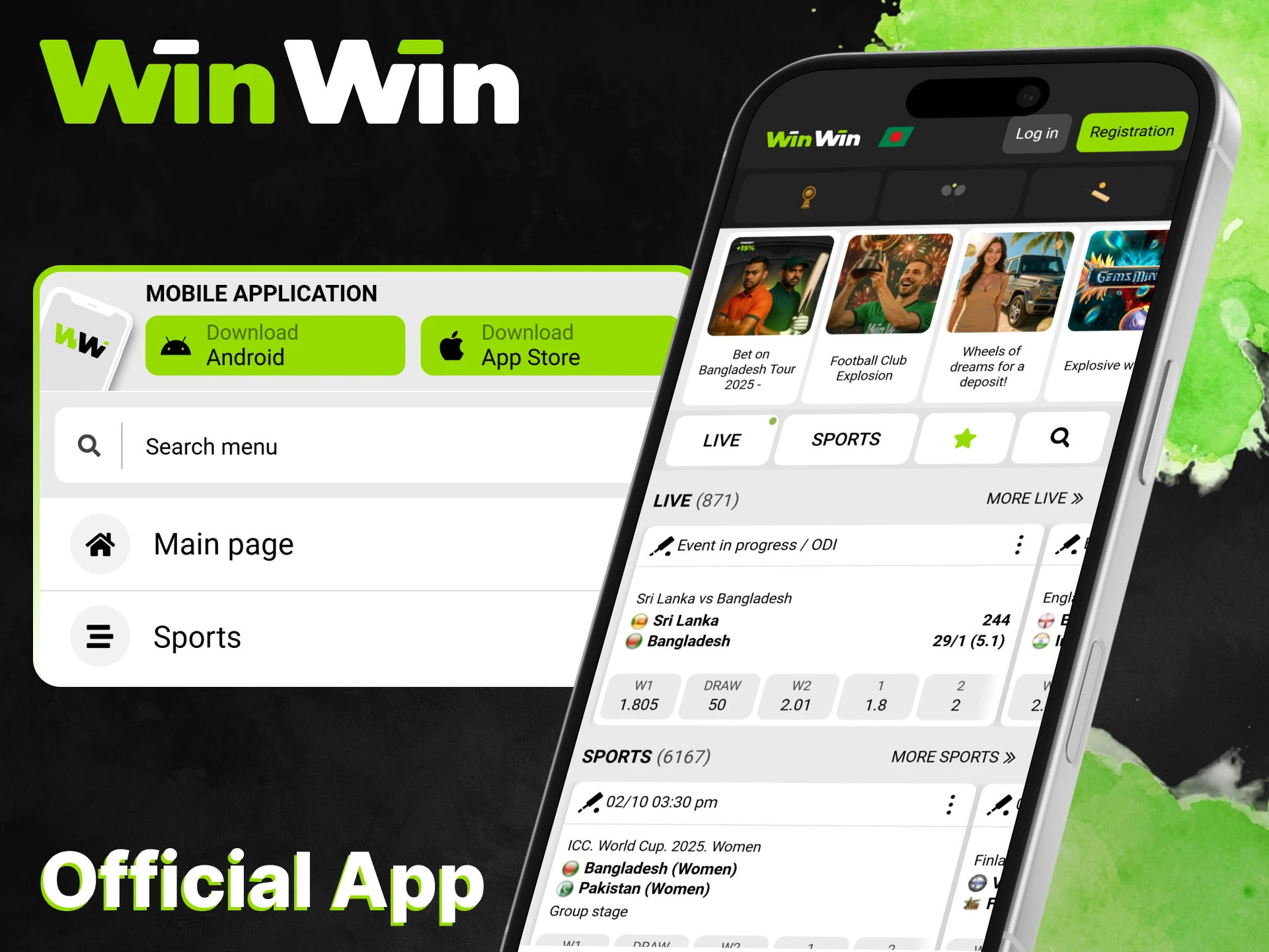 Download only the official WinWin app for Android and iOS to avoid scams.
