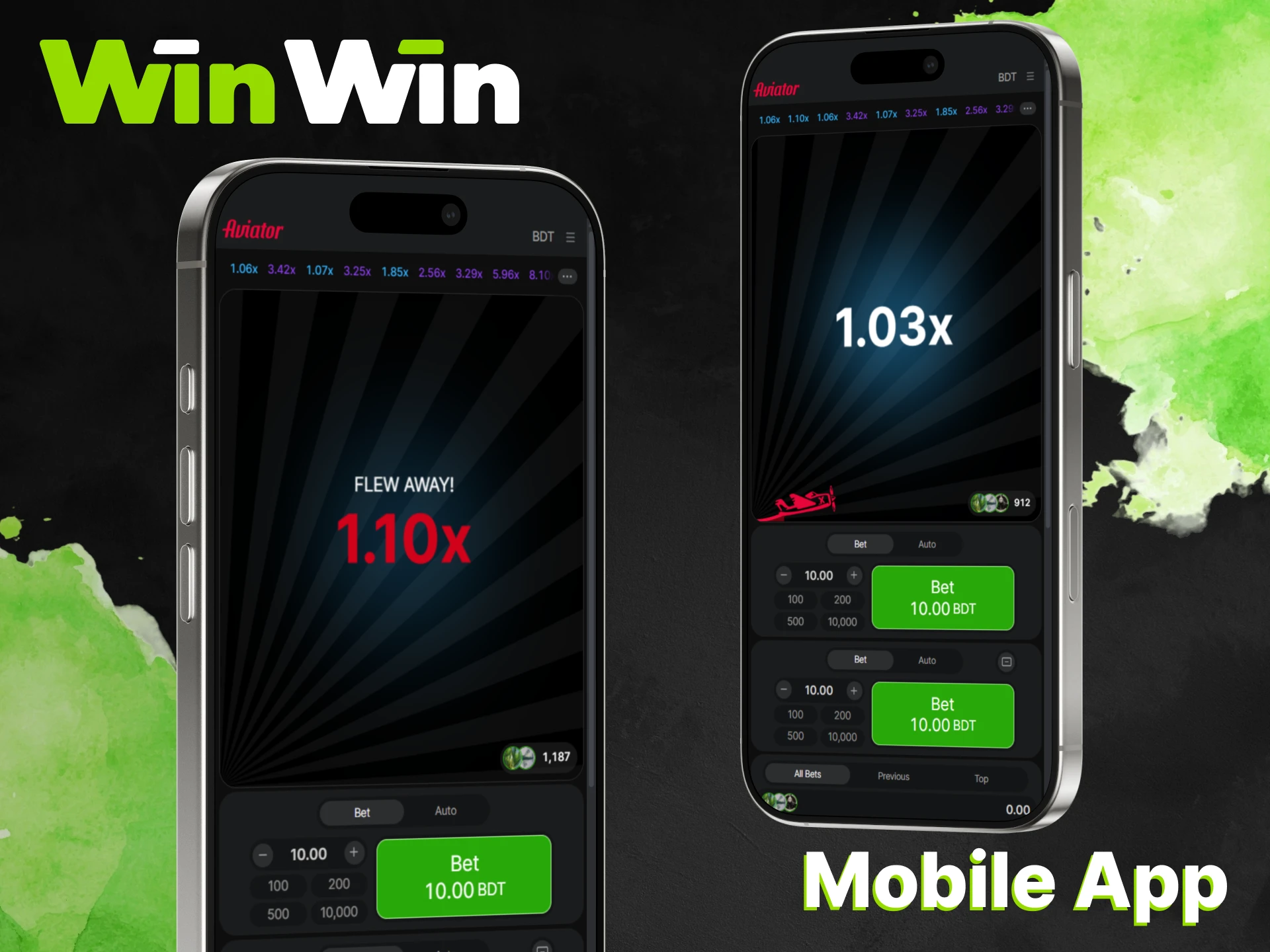 Install the WinWin application to play Aviator.