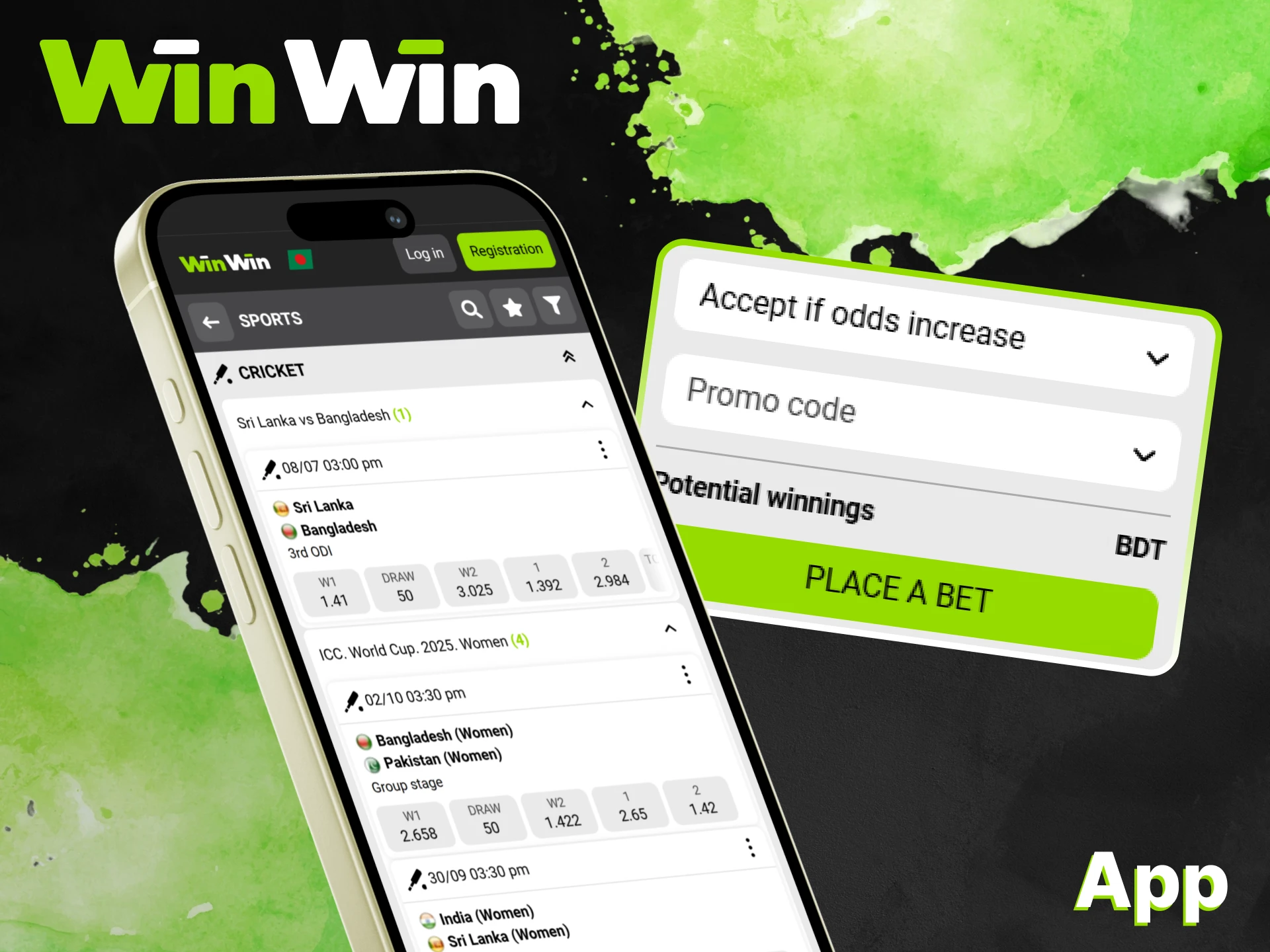 Start betting on cricket on the WinWin app.