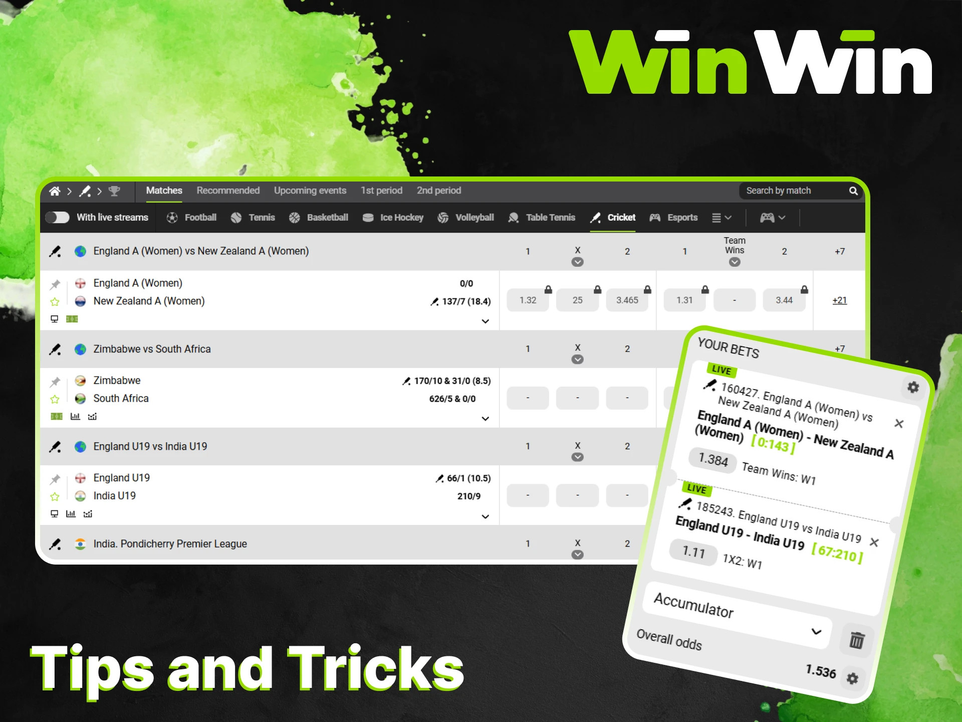 Check out the cricket betting tips to win at WinWin.