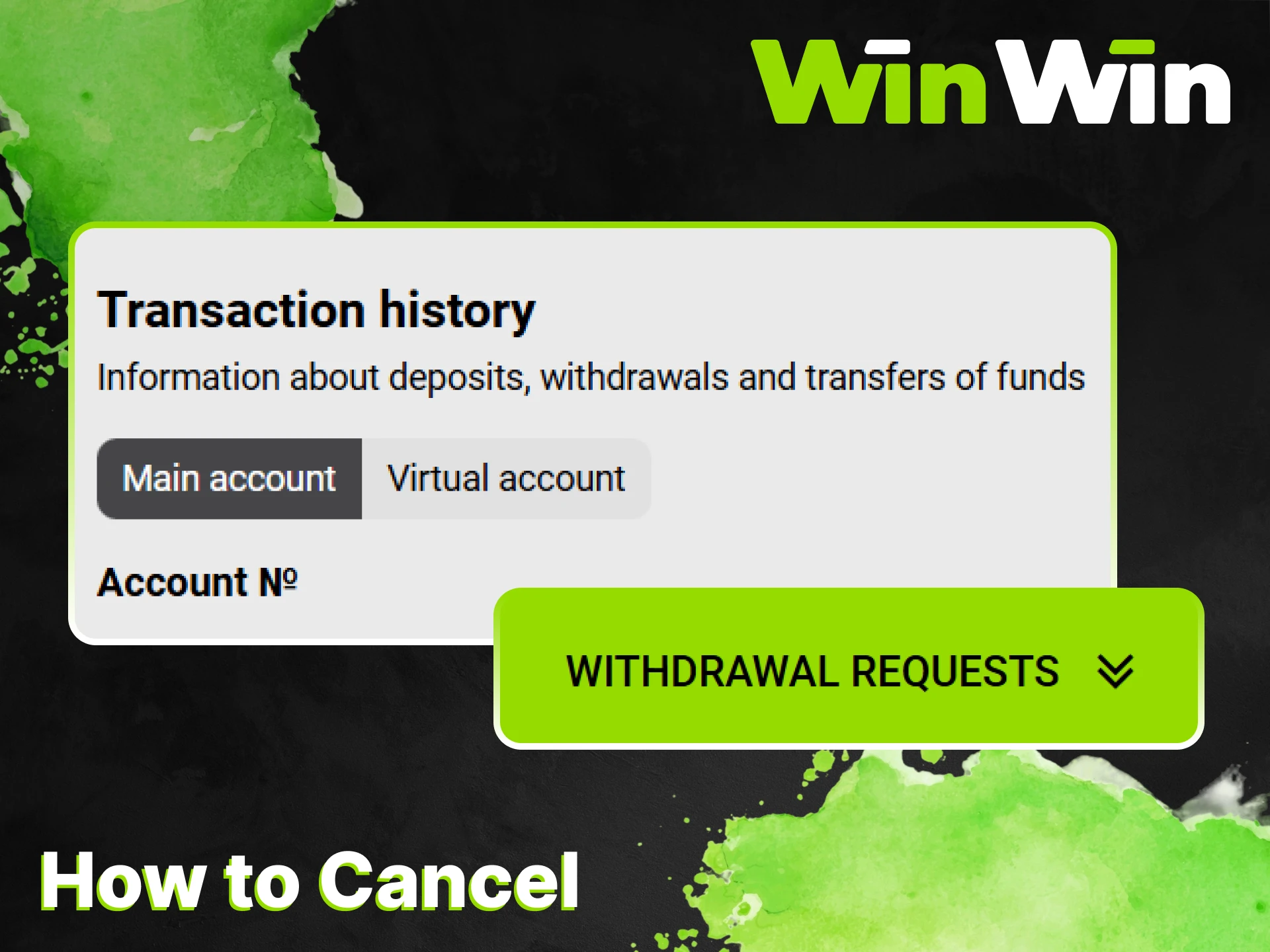 Cancel the withdrawal from WinWin via the transaction history section.
