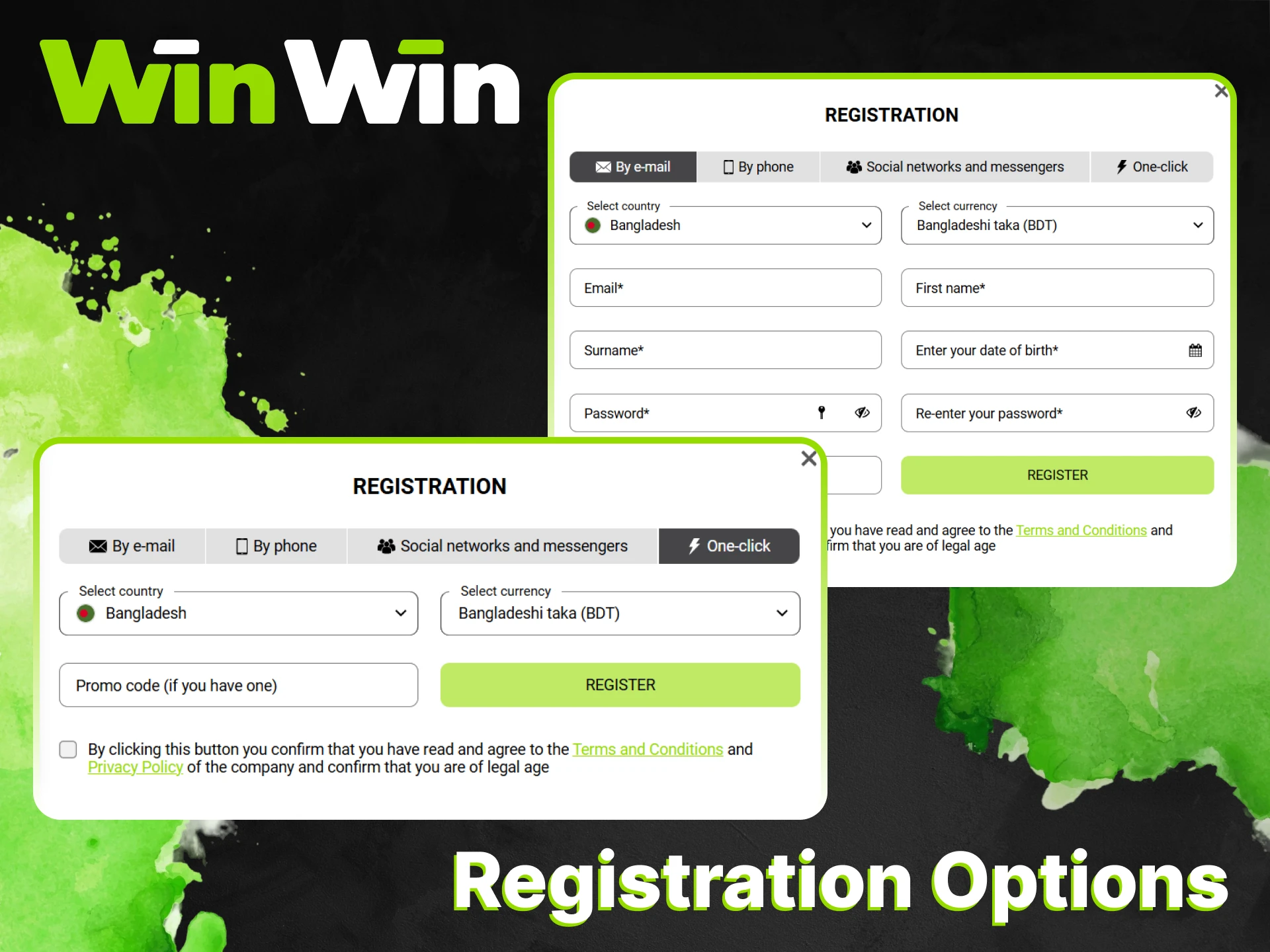 WinWin offers a variety of registration options.